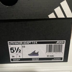 Adidas Kids Lite Racer Adapt 7.0 K Sneakers - Black